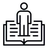 Book learning icon, outline style vector