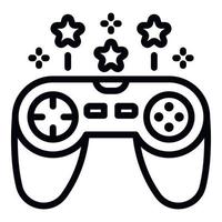 icono de joystick de juego, estilo de contorno vector