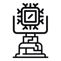 Ai learning machine icon, outline style vector