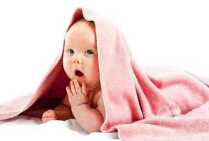 baby girl im towel photo