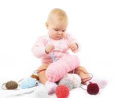 girl with colored thread photo