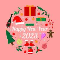 Happy new year 2023 christmas edition and background vector