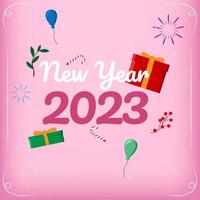 Happy New Year 2023 cute design vector