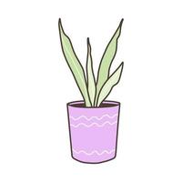 Abstract houseplant in a flower pot. Fashionable and minimalistic design. Vector illustration.