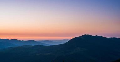 Dawn in mountains Carpathians photo