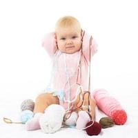 girl with colored thread photo