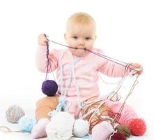 girl with colored thread photo