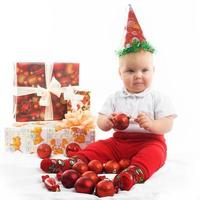 baby in christmas photo