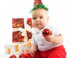 baby in christmas photo