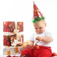 baby in christmas photo
