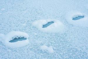 footprints in snow photo