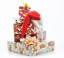 Christmas presents with ribbons photo