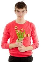 Man with flowers photo