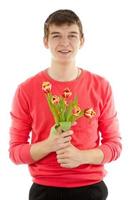 Man with flowers photo