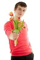 Man with flowers photo