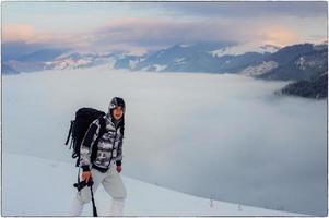 Winter landscape in mountains photo