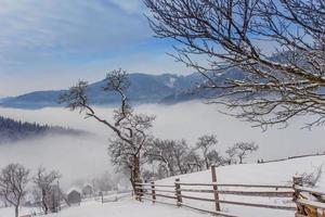 Carpathian winter mountains photo