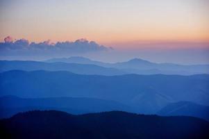 beautiful sunset in the mountains photo