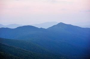 beautiful sunset in the mountains photo