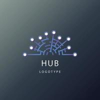 vector de plantilla de diseño de logotipo de hub degradado