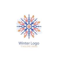 hand drawn winter logo element vector