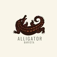 flat alligator logo template vector