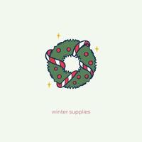 hand drawn winter logo element vector