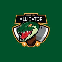 flat alligator logo template vector