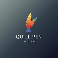 gradient quill pen design template vector