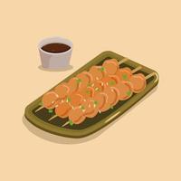 Yakitori with soy sauce vector