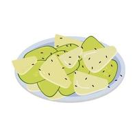 daikon salad with cucumber sprinkled with black sesame seeds vector