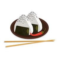 onigiri with cayenne pepper vector