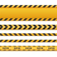 Caution lines isolated. Warning tapes. Danger signs. Vector illustration.