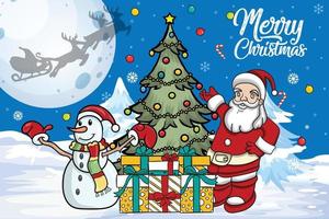 Merry Christmas Holiday Sublimation Illustration Background vector