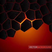 Abstract vector background with cracked ground and lava