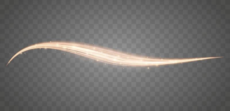 Shining lines. Glowing Trail Wave Vector Light Effect.