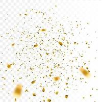 Golden confetti isolated. Festive background. vector
