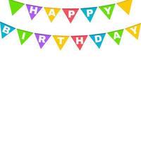 Birthday party invitation banners. Set of flag garlands. vector