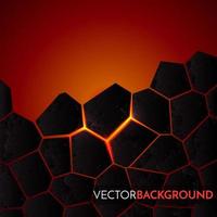 Abstract vector background with cracked ground and lava