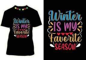 diseño de camiseta de citas de invierno vector