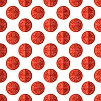 Chinese New Year concept. Vector seamless pattern of  flat Chinese symbol for web sites, placards, textile, fabric and other surfaces