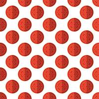 Chinese New Year concept. Vector seamless pattern of  flat Chinese symbol for web sites, placards, textile, fabric and other surfaces