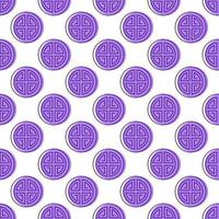 Chinese New Year concept. Vector seamless pattern of violet Chinese symbol for web sites, placards, textile, fabric and other surfaces