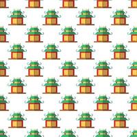 Chinese New Year concept. Vector seamless pattern of flat pagoda for web sites, placards, textile, fabric and other surfaces