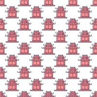 Chinese New Year concept. Vector seamless pattern of  pagoda for web sites, placards, textile, fabric and other surfaces