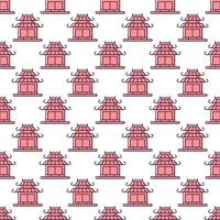 Chinese New Year concept. Vector seamless pattern of  pagoda for web sites, placards, textile, fabric and other surfaces