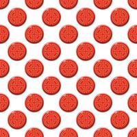 Chinese New Year concept. Vector seamless pattern of  cartoon Chinese symbol for web sites, placards, textile, fabric and other surfaces