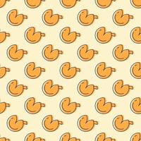 Chinese New Year concept. Vector seamless pattern of fortune cookie for web sites, placards, textile, fabric and other surfaces