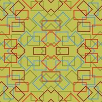 Geometric seamless pattern. Abstract motif vintage retro golden green style. Vector design for floor, background, wall, texture, fabric, textile, clothing, wallpaper, tiles, blanket, carpet, art print