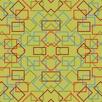 Geometric seamless pattern. Abstract motif vintage retro golden green style. Vector design for floor, background, wall, texture, fabric, textile, clothing, wallpaper, tiles, blanket, carpet, art print